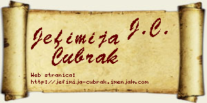 Jefimija Čubrak vizit kartica